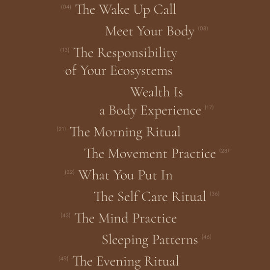 The e-book's table of contents