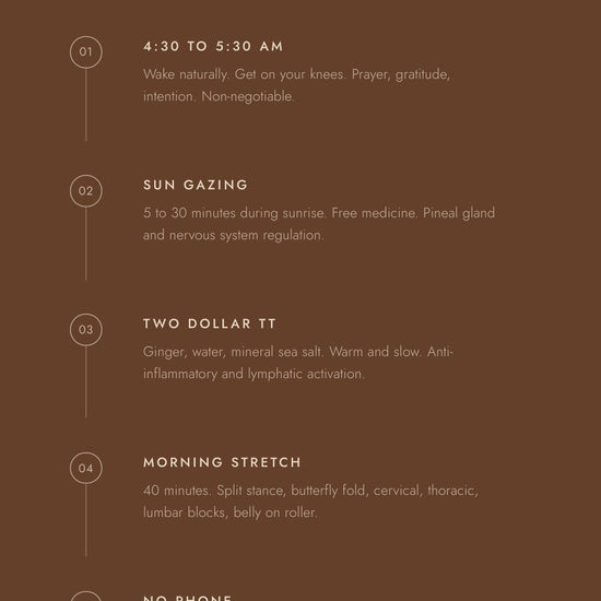 A page laying out the morning at a glance