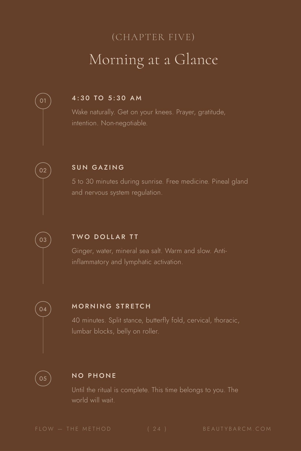 A page laying out the morning at a glance
